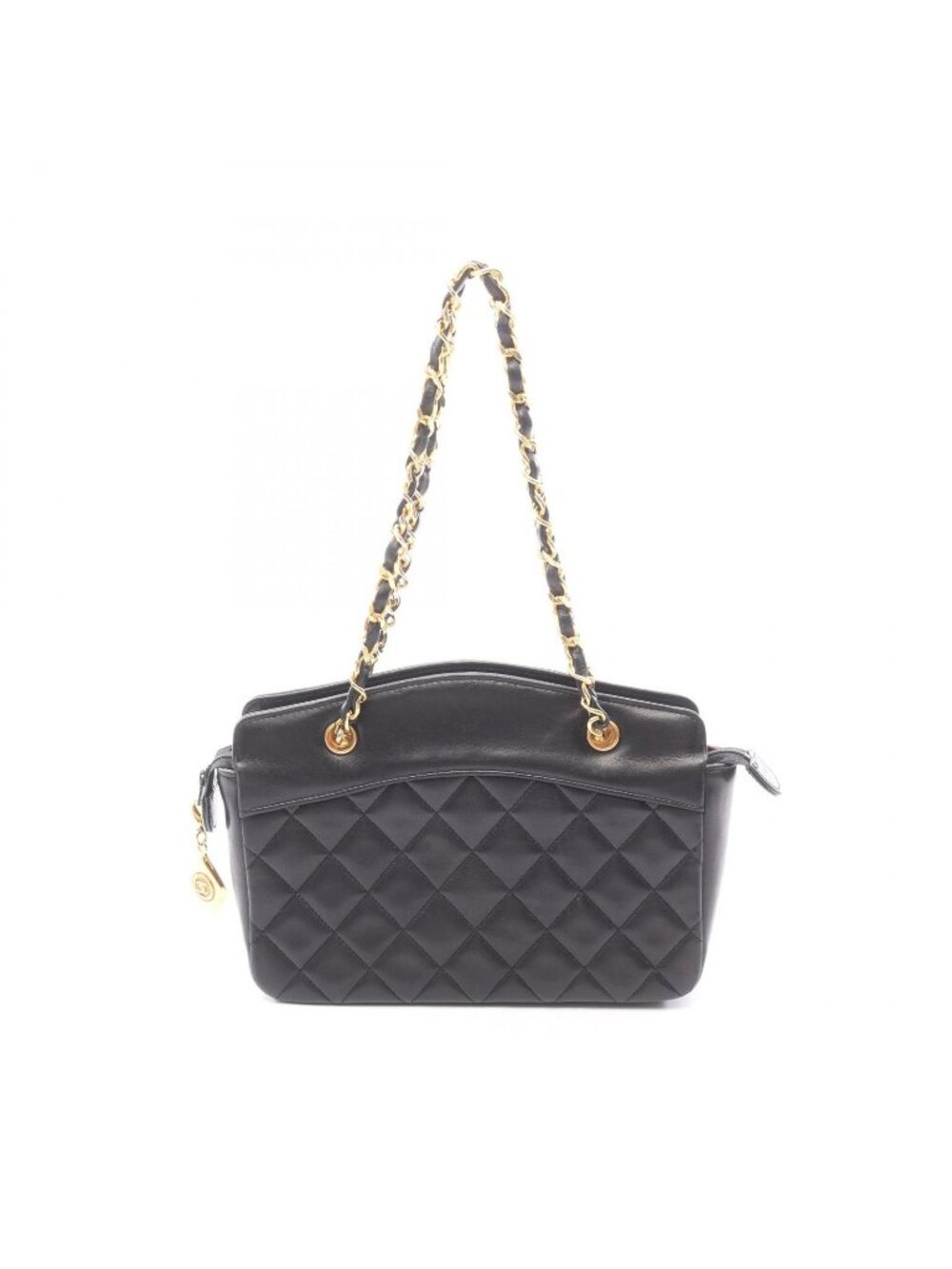 Chanel Handbag Quilted Black Lambskin Chain Bag - Picture 1 of 14
